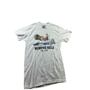 Vintage Memphis Belle Boeing B-17F Airplane T-shirt WWII‎ Oneita Size Small 90s